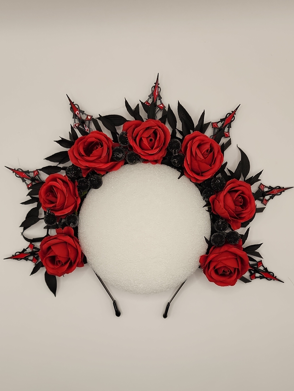 Red & Black Rose Headband